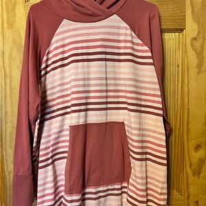 LuLaRoe Pink and Cream Striped Top